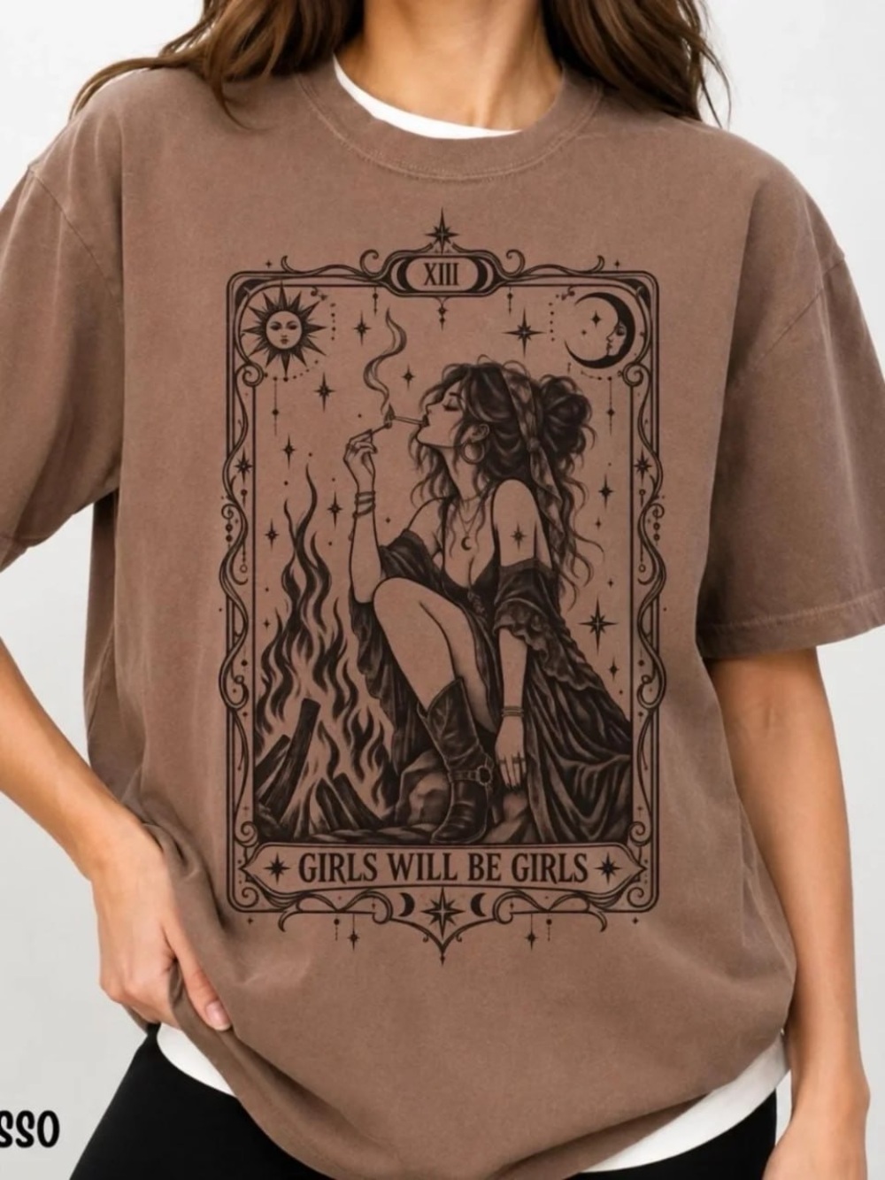 Comfort Color Espresso Girls Will Be Girls Brown Graphic Tee